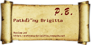 Patkány Brigitta névjegykártya